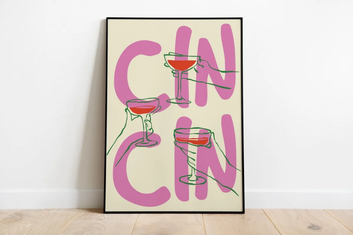 Retro plakat kuchni świata Fioletowy
