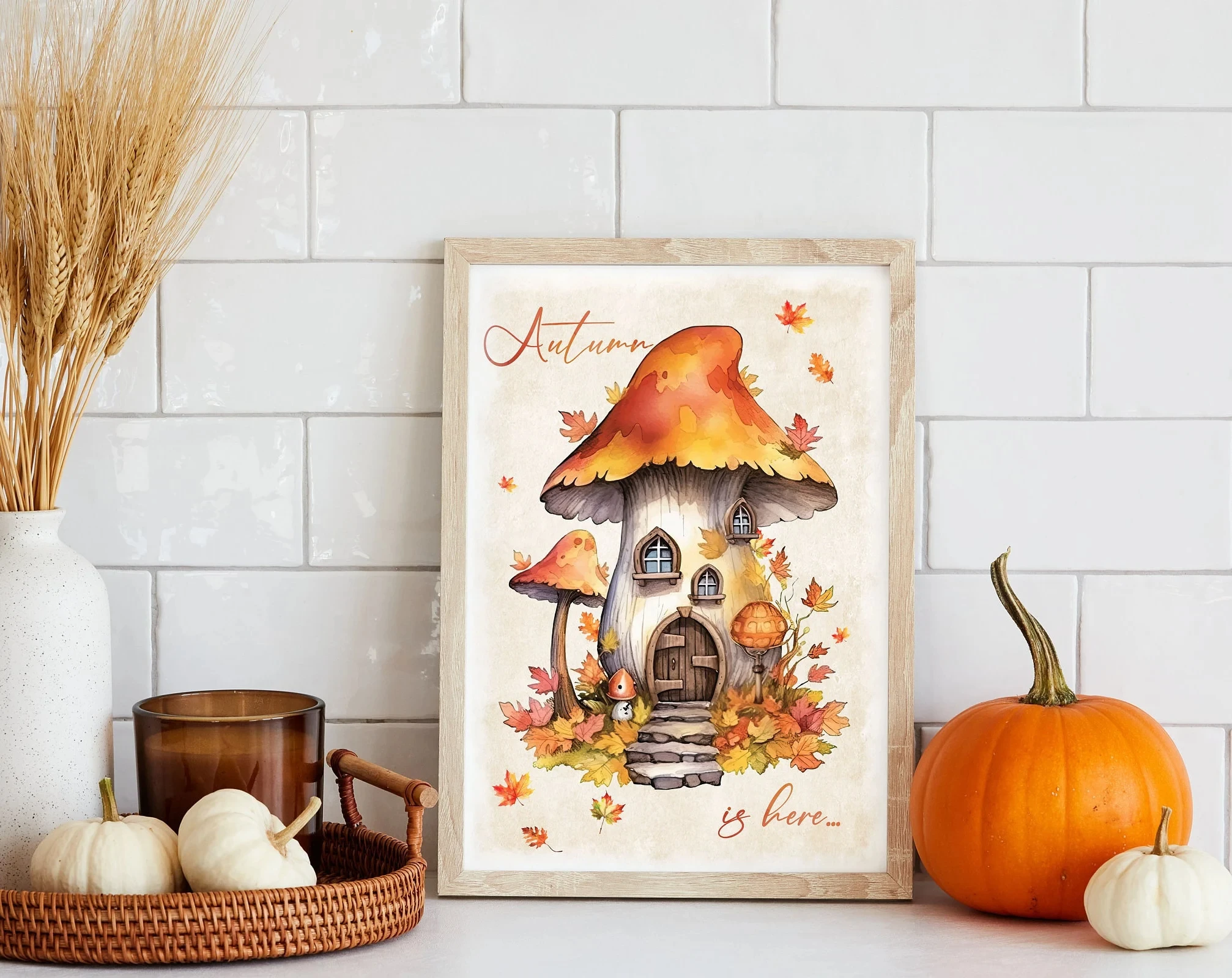 Plakat Dyniowy Klimat - Jesienna Dekoracja Burgundia