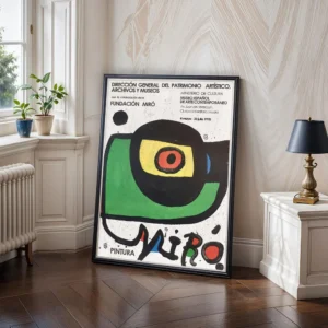 Joan Miro - abstrakcyjny plakat vintage Biały