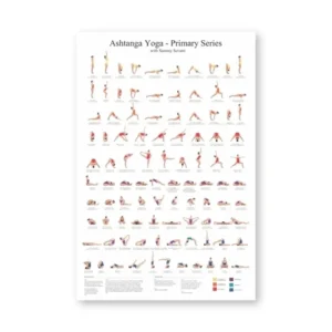 Joga Ashtanga - plakat z sekwencją pozycji Biały