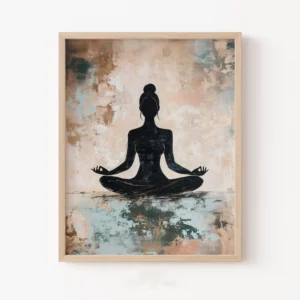 Plakat joga i medytacja zen Głęboka zielona