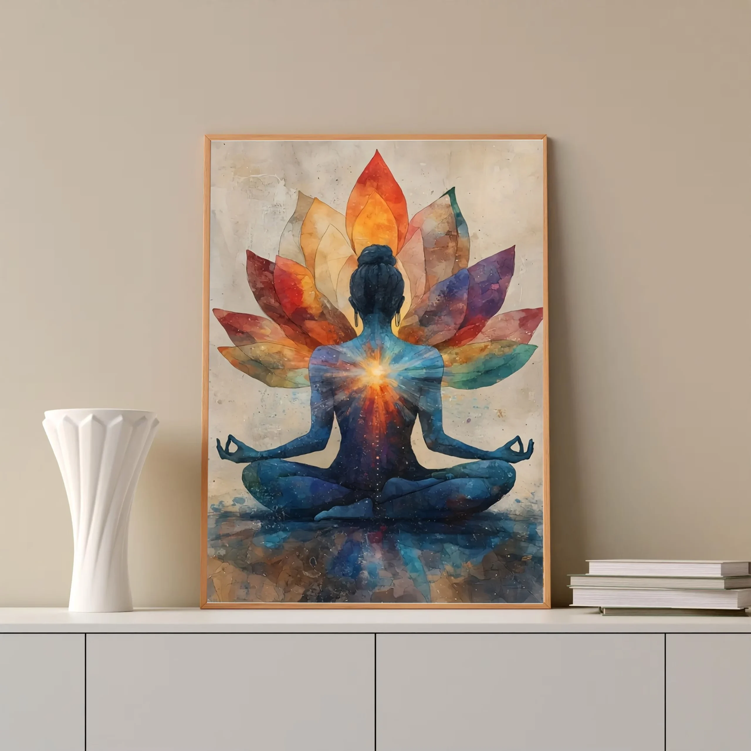 Plakat joga i medytacja zen Jezioro błękitne