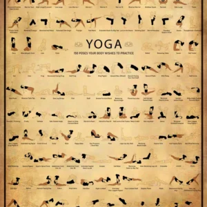 Joga na rano i wieczór - plakat z pozycjami Burgundia
