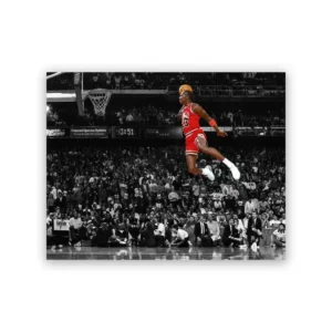 Michael Jordan Slam Dunk - plakat koszykarski Biały