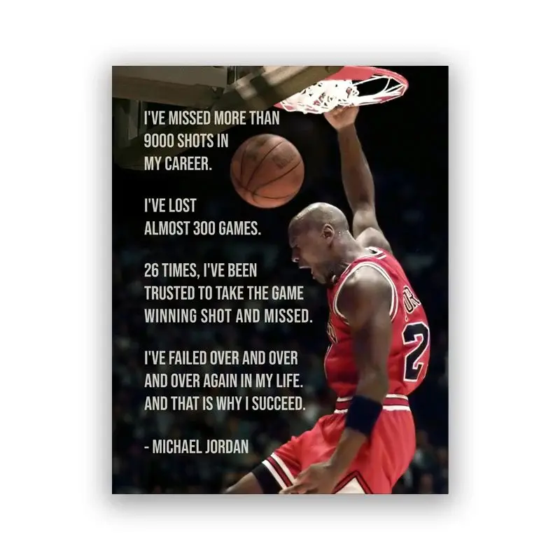 Michael Jordan Slam Dunk - plakat koszykarski Burgundia