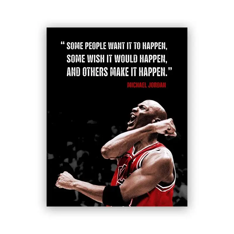 Michael Jordan Slam Dunk - plakat koszykarski żółty