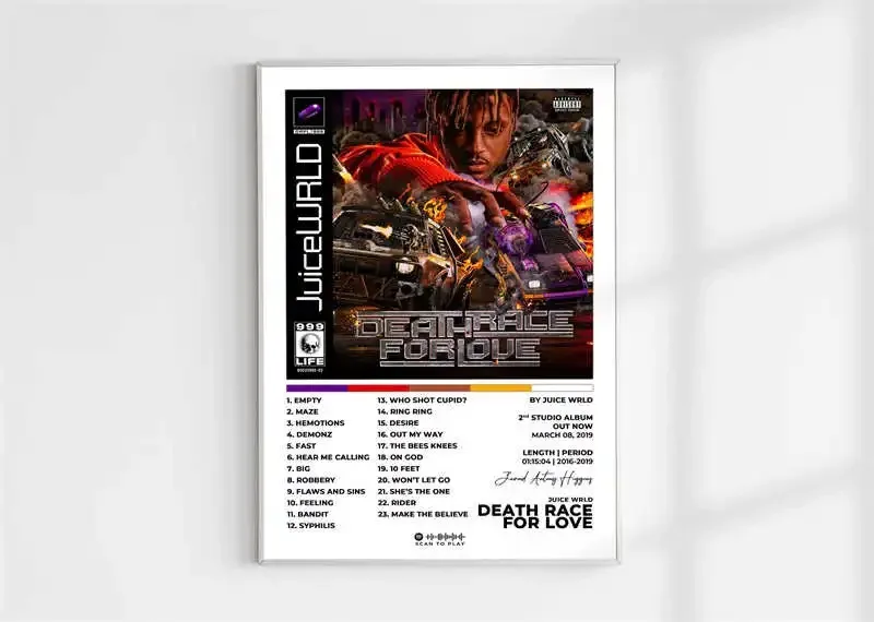 Plakat Juice WRLD - zestaw grafik hip-hop Wzór 8