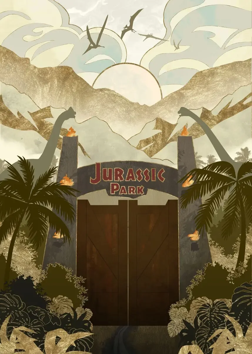 Plakat Jurassic Park dinozaury Wzór 5