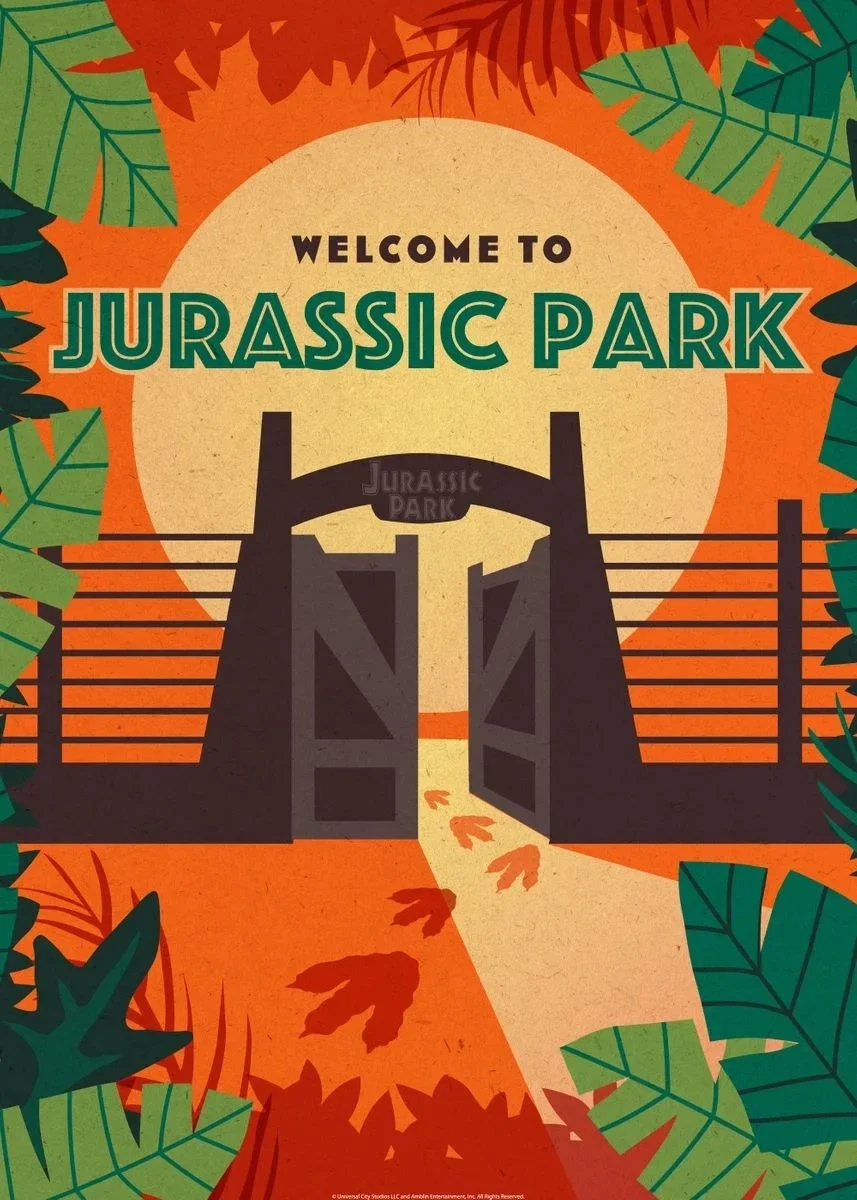 Plakat Jurassic Park dinozaury Wzór 6