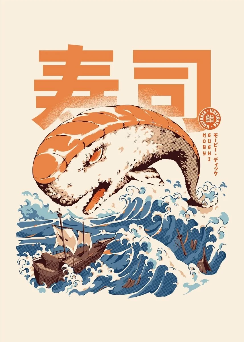 Plakat Kaiju z japońskim jedzeniem do kuchni Wzór 9