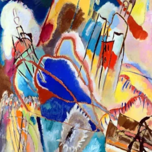 Plakat Kandinsky - abstrakcyjna grafika na ścianę Jasnoszary