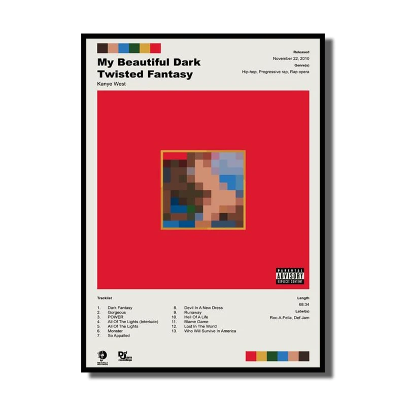 Plakat Kanye West - muzyczna grafika do pokoju Wzór 2