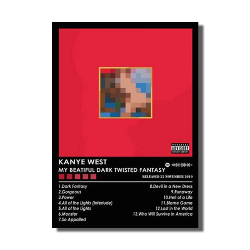 Plakat Kanye West - muzyczna grafika do pokoju Wzór 7