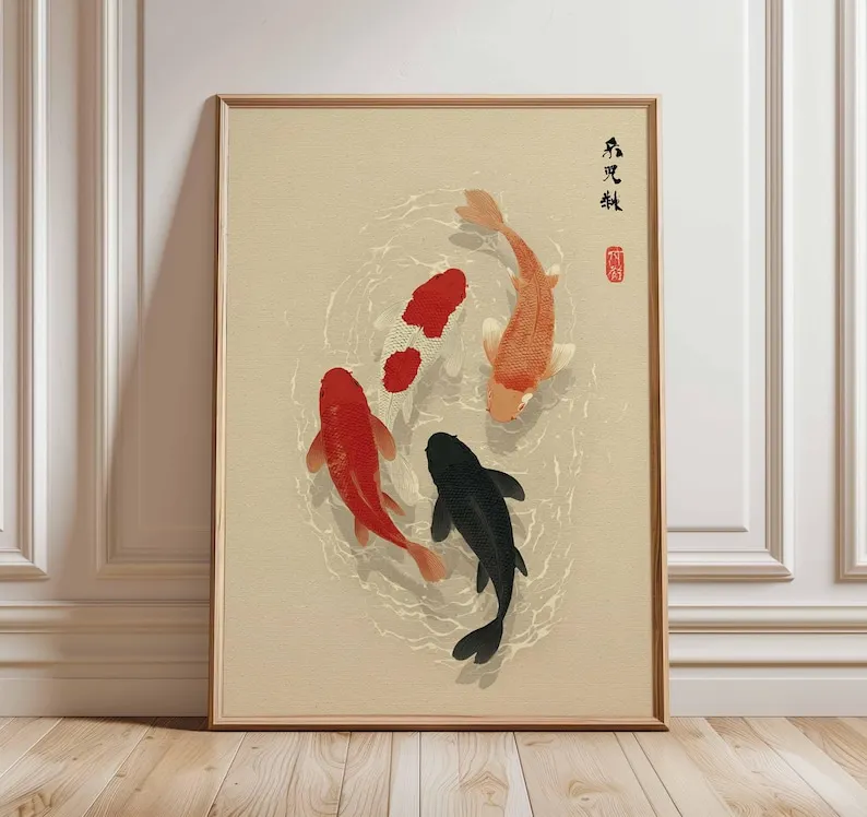 Plakat Japońskie Karpie Koi Zen Wzór 1