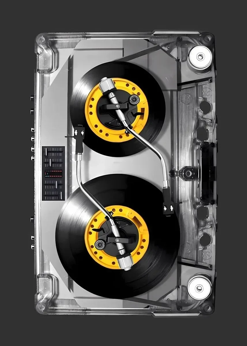 Plakat z kasetą DJ Music Wzór 5