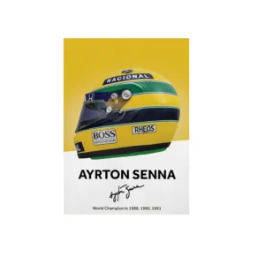 Plakat kask Formula 1 - sztuka wyscigowa Biały