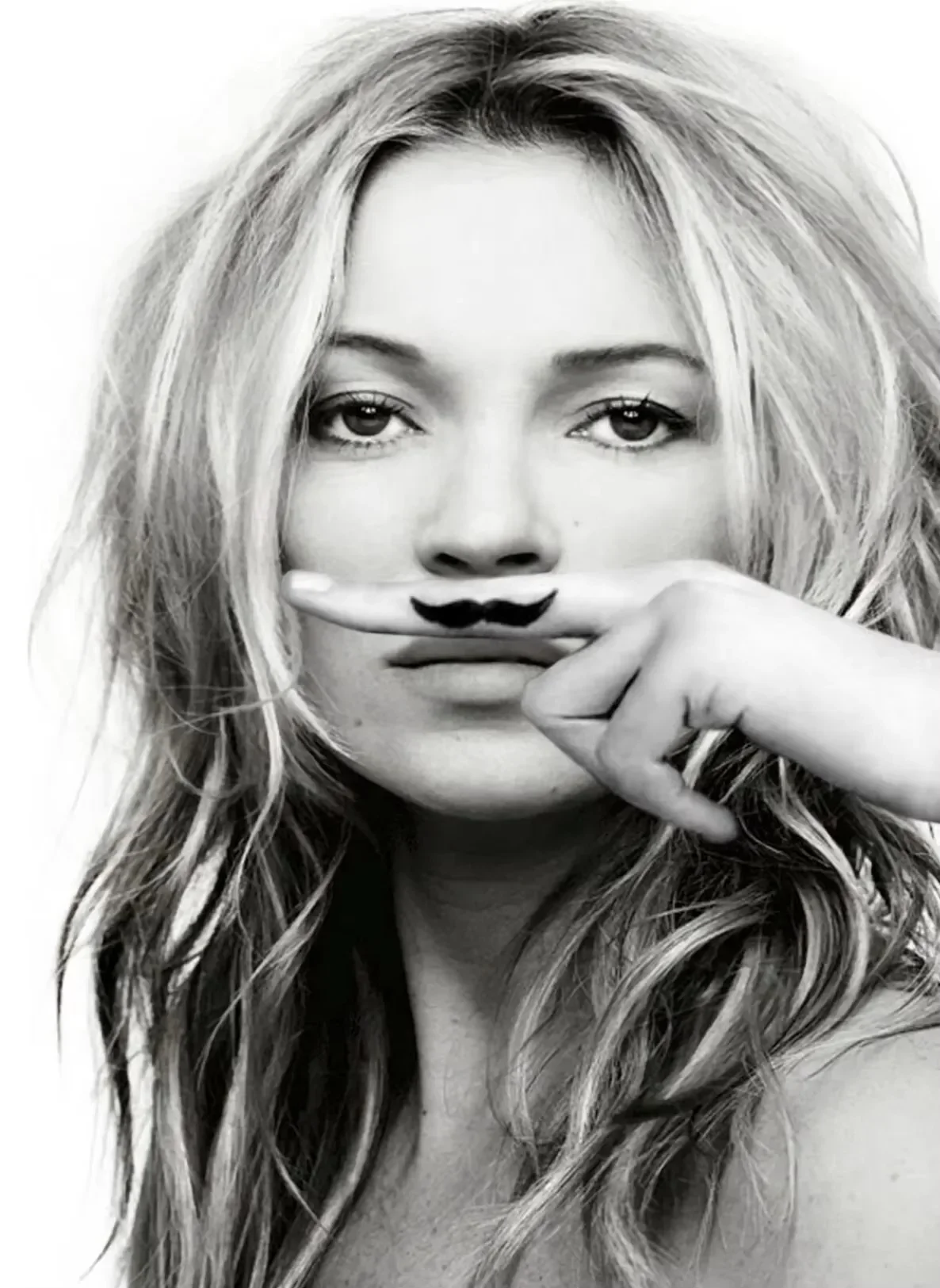Kate Moss - plakat modowy w stylu retro Biały