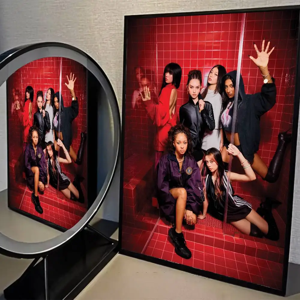 Plakat KATSEYE - K-pop vintage Wzór 2