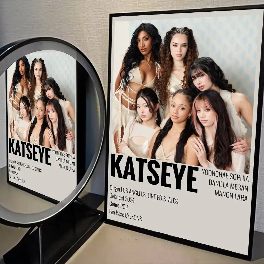 Plakat KATSEYE - K-pop vintage Wzór 3