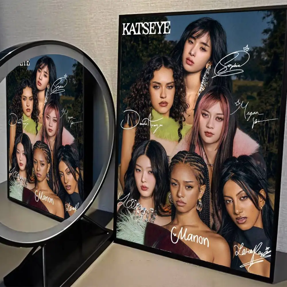 Plakat KATSEYE - K-pop vintage Wzór 6