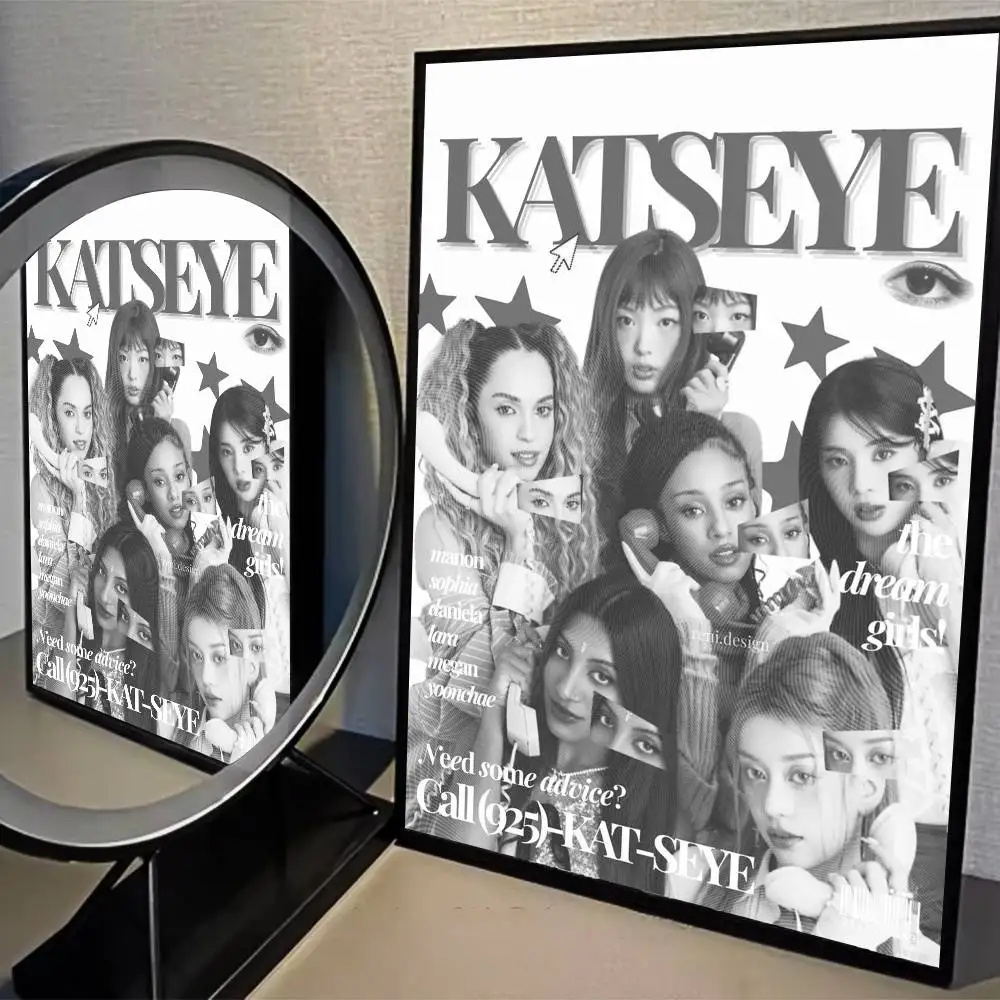 Plakat KATSEYE - K-pop vintage Wzór 7