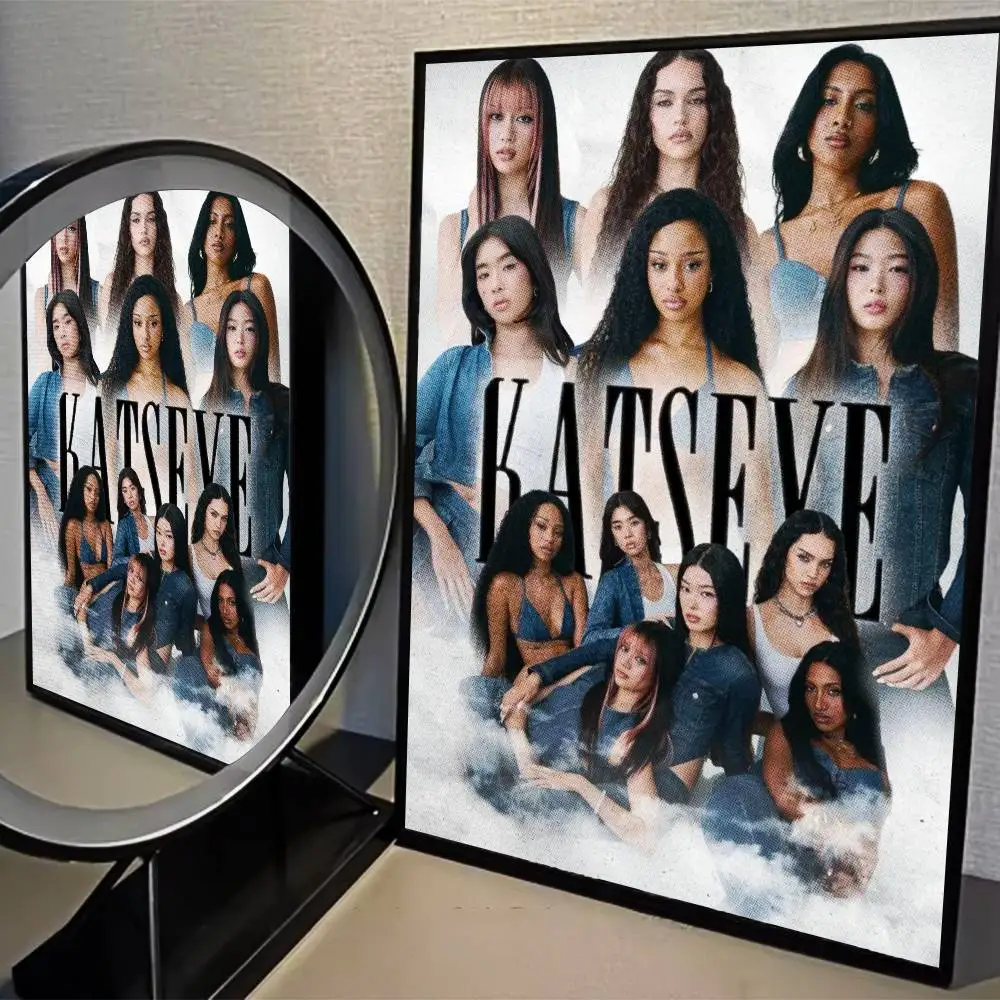 Plakat KATSEYE - K-pop vintage Wzór 8