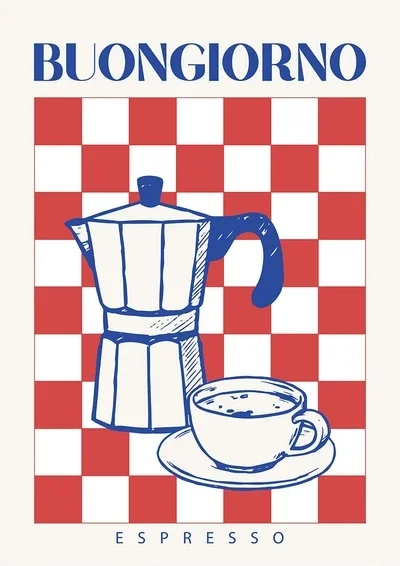 Plakat do kuchni z motywem kawy i espresso Wzór 5