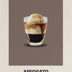 Plakat minimalistyczna kawa Latte do kuchni Wzór 1
