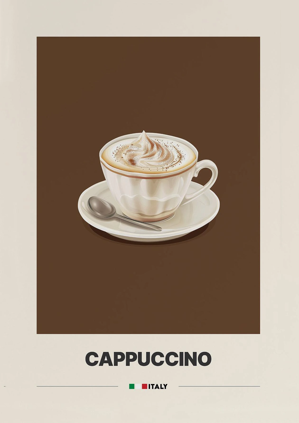 Plakat minimalistyczna kawa Latte do kuchni Wzór 12