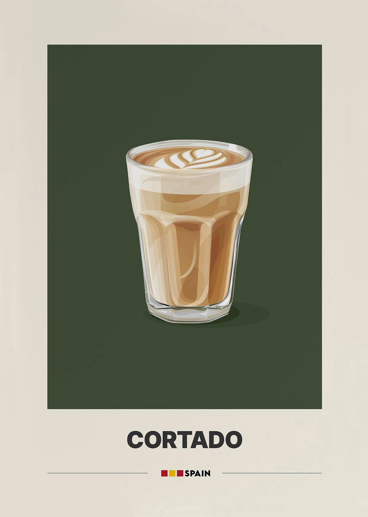 Plakat minimalistyczna kawa Latte do kuchni Wzór 9
