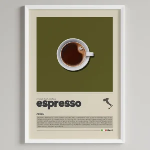 Plakat minimalistyczny z motywem kawy latte Wzór 1