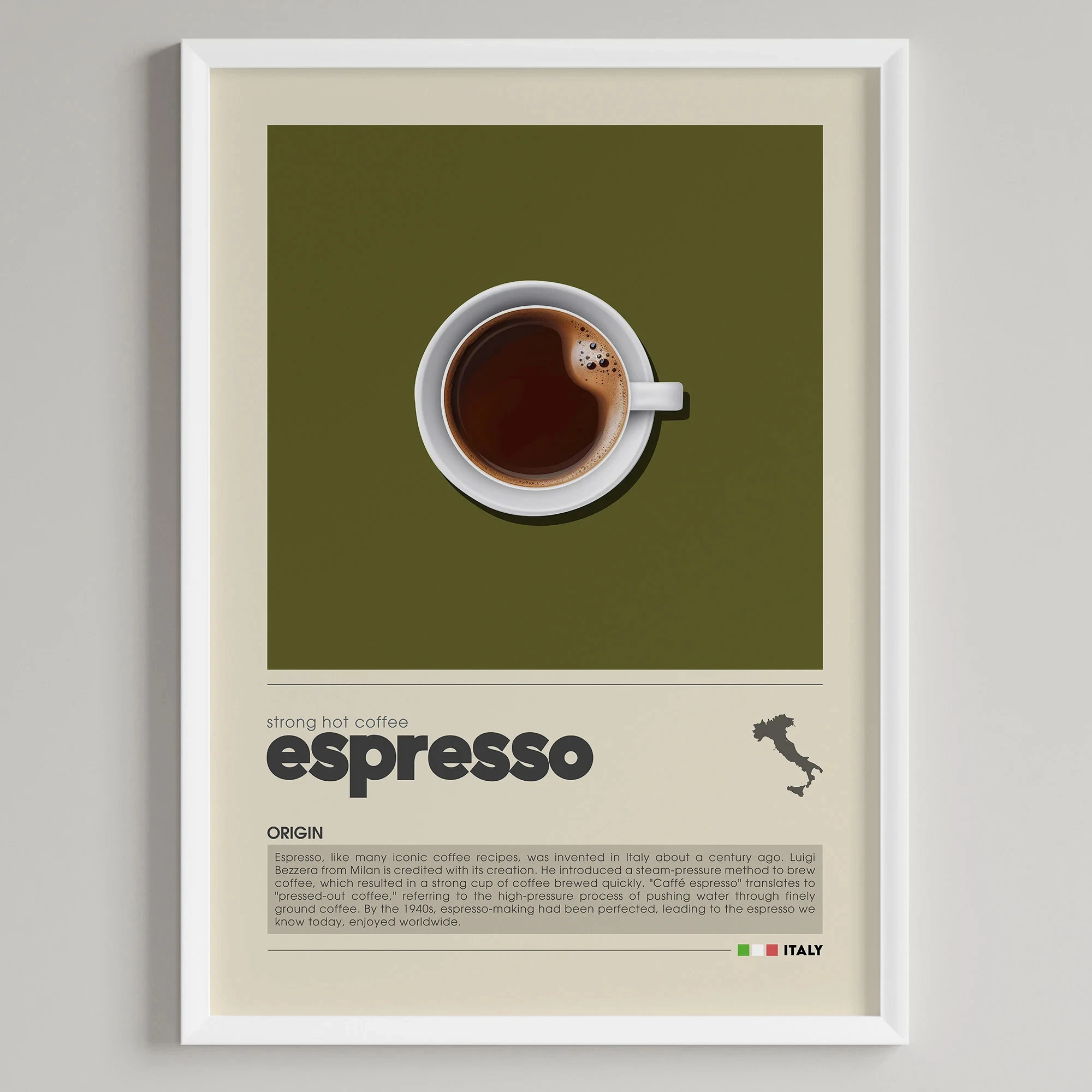 Plakat minimalistyczny z motywem kawy latte Wzór 1