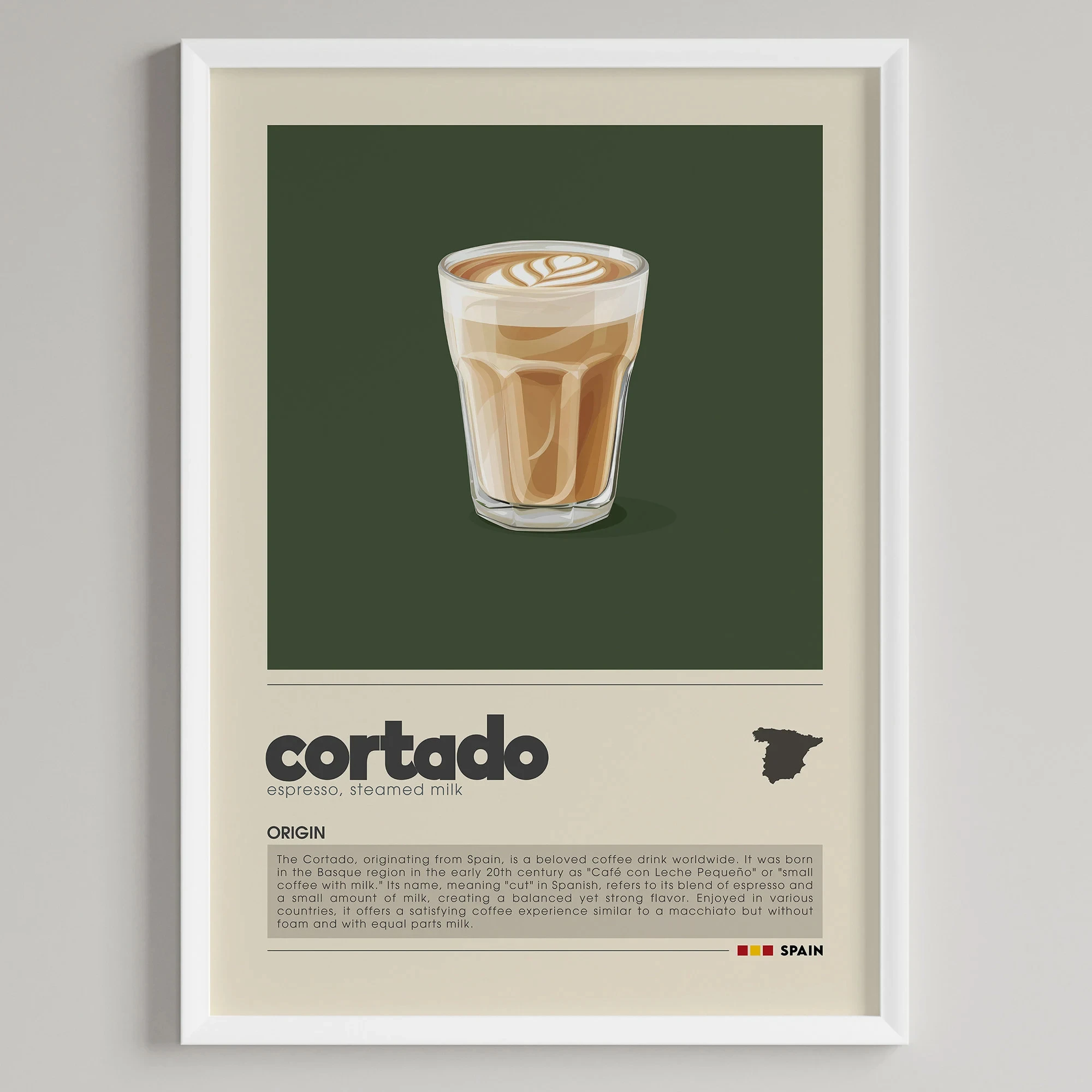 Plakat minimalistyczny z motywem kawy latte Wzór 10