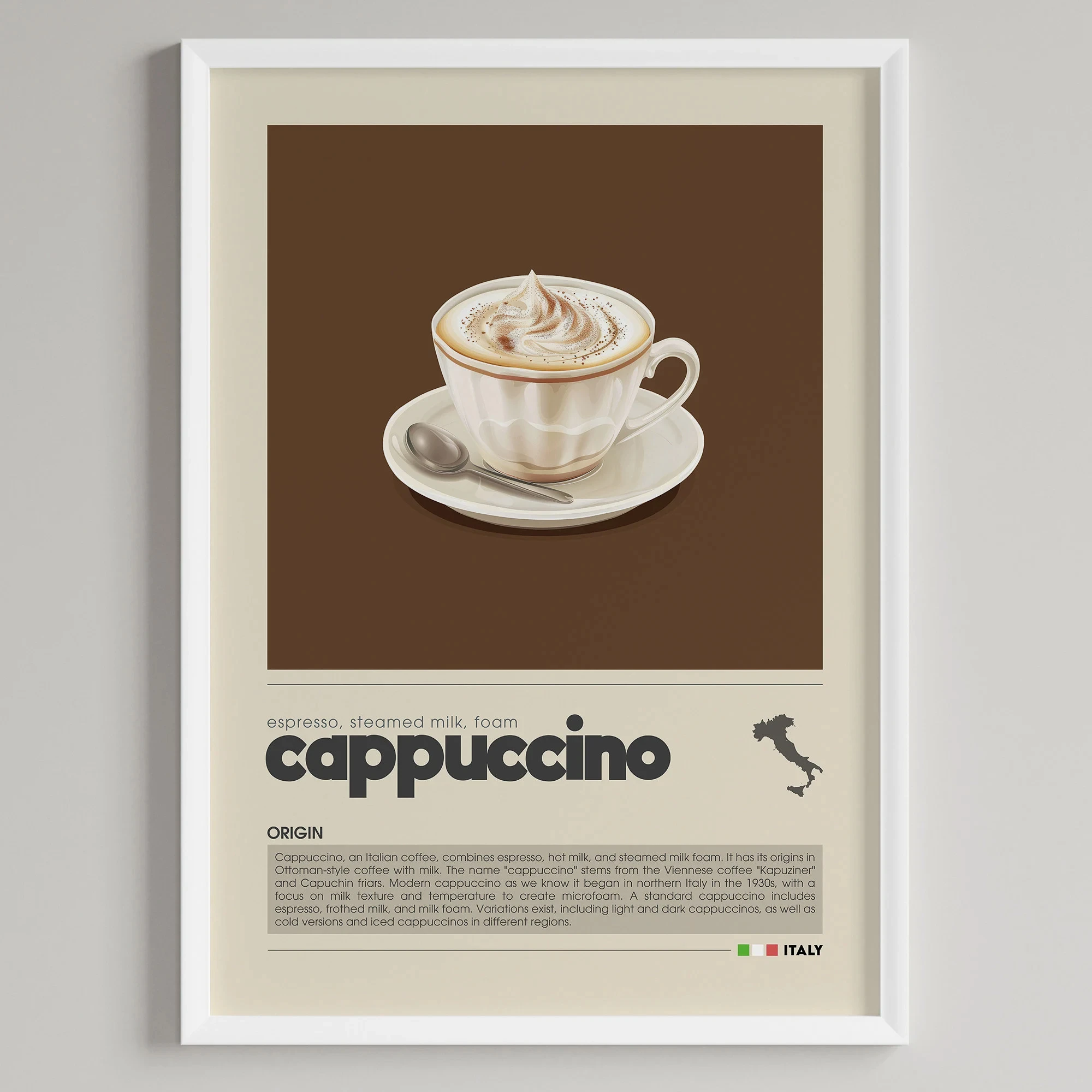 Plakat minimalistyczny z motywem kawy latte Wzór 11
