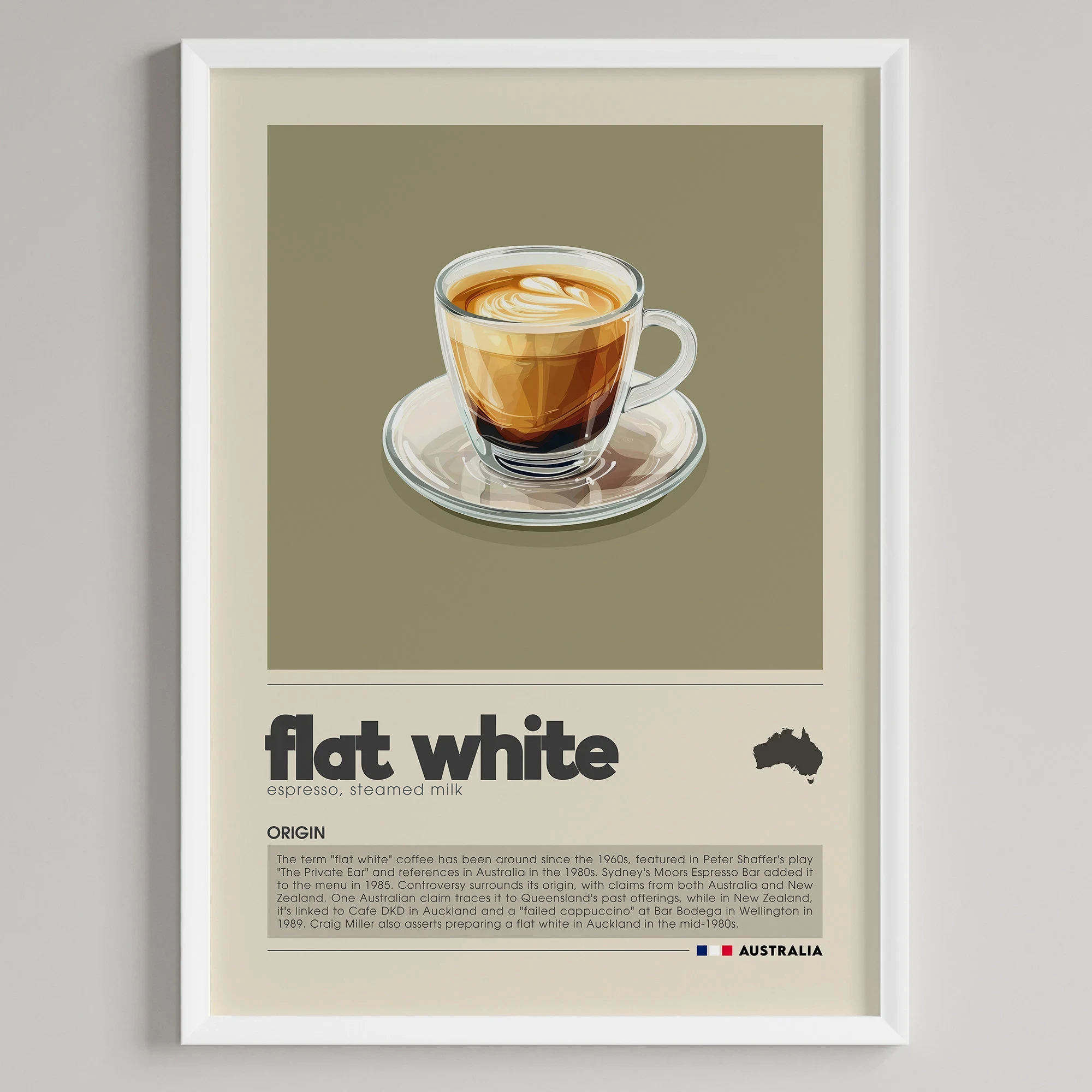 Plakat minimalistyczny z motywem kawy latte Wzór 12
