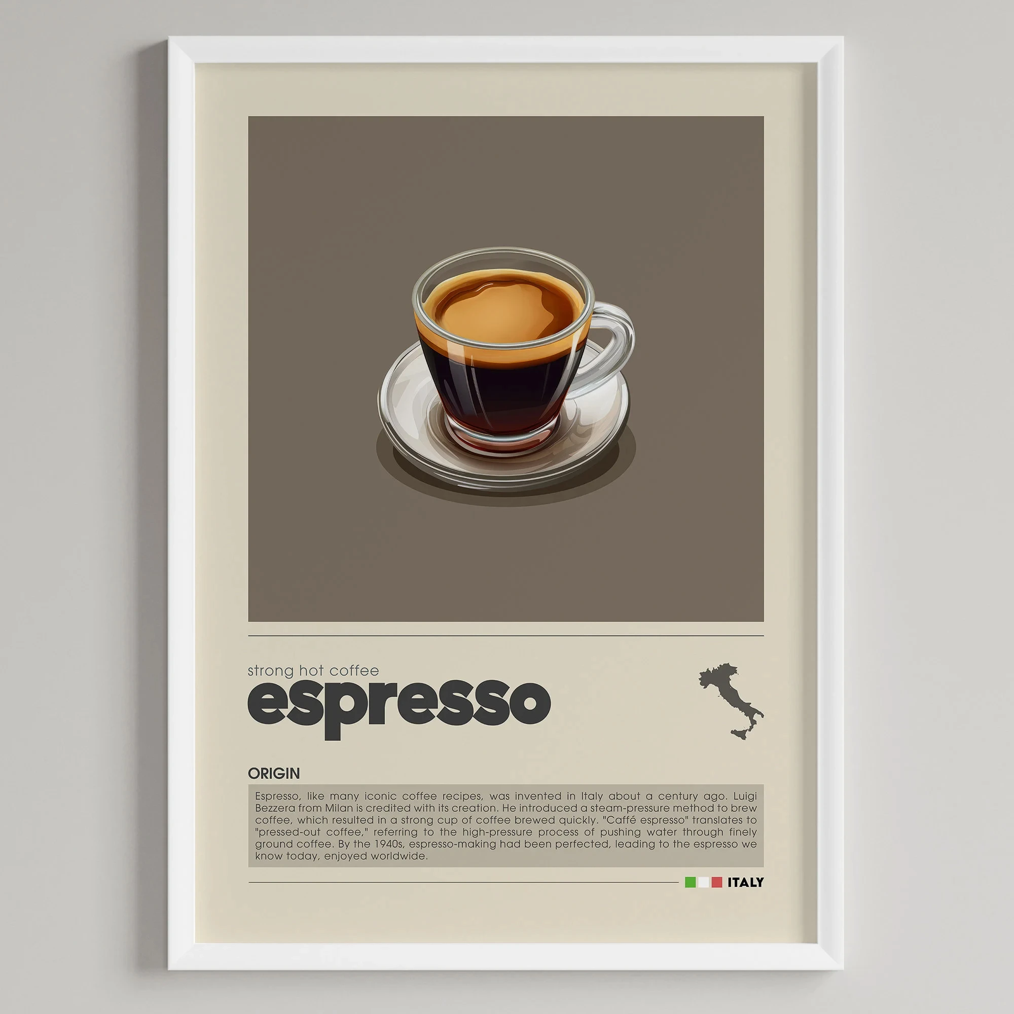 Plakat minimalistyczny z motywem kawy latte Wzór 4
