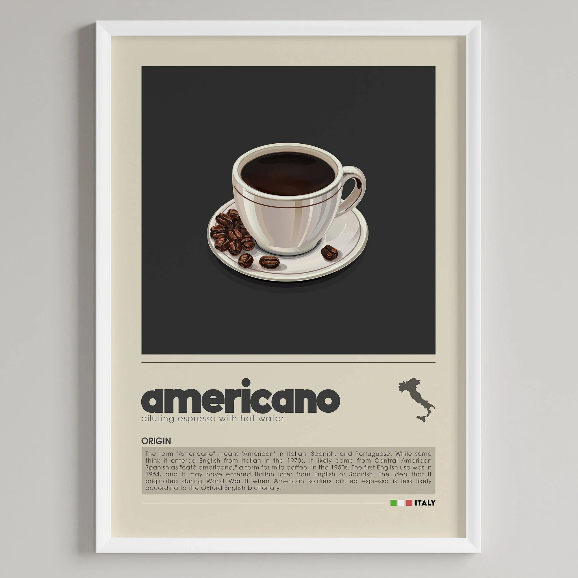 Plakat minimalistyczny z motywem kawy latte Wzór 6