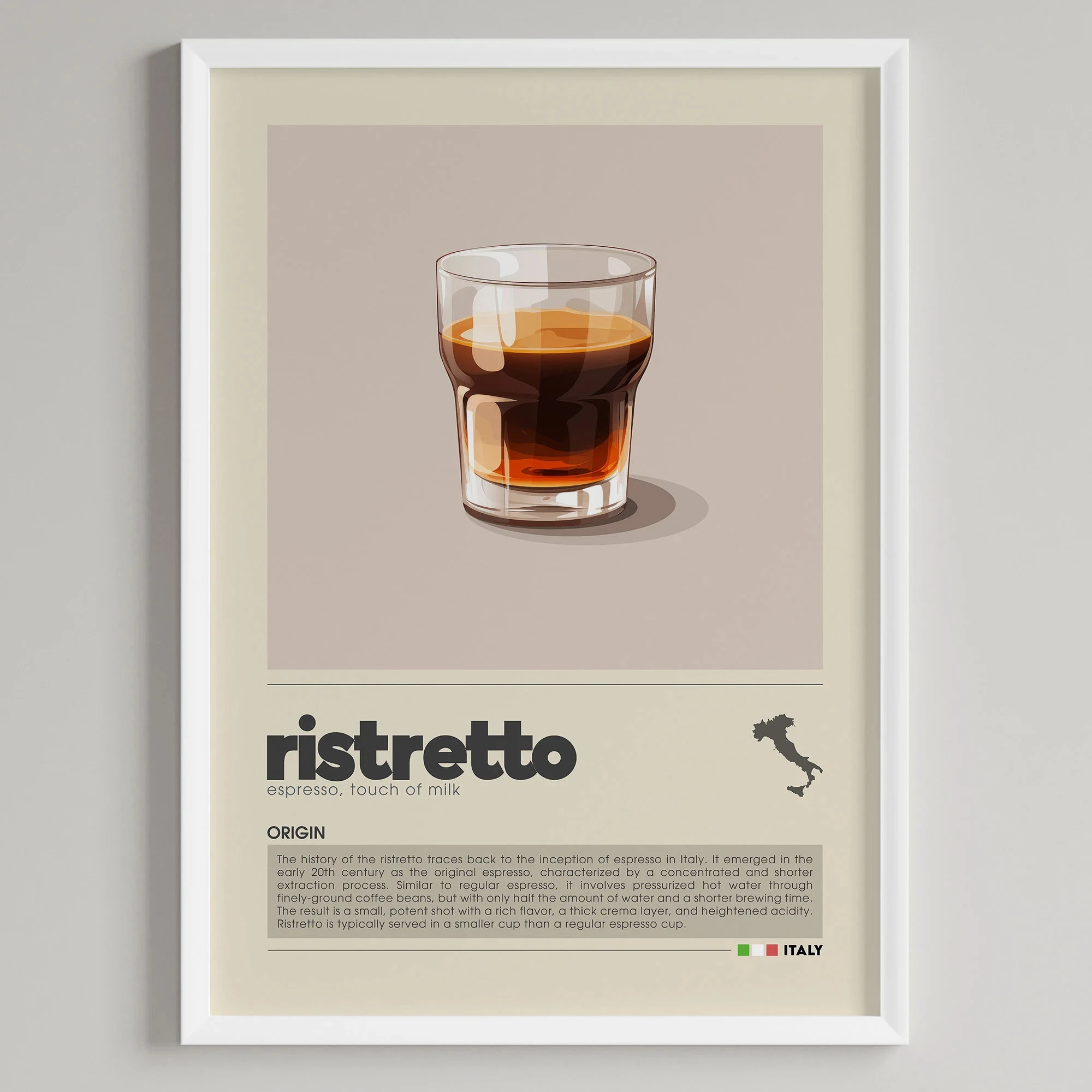 Plakat minimalistyczny z motywem kawy latte Wzór 7