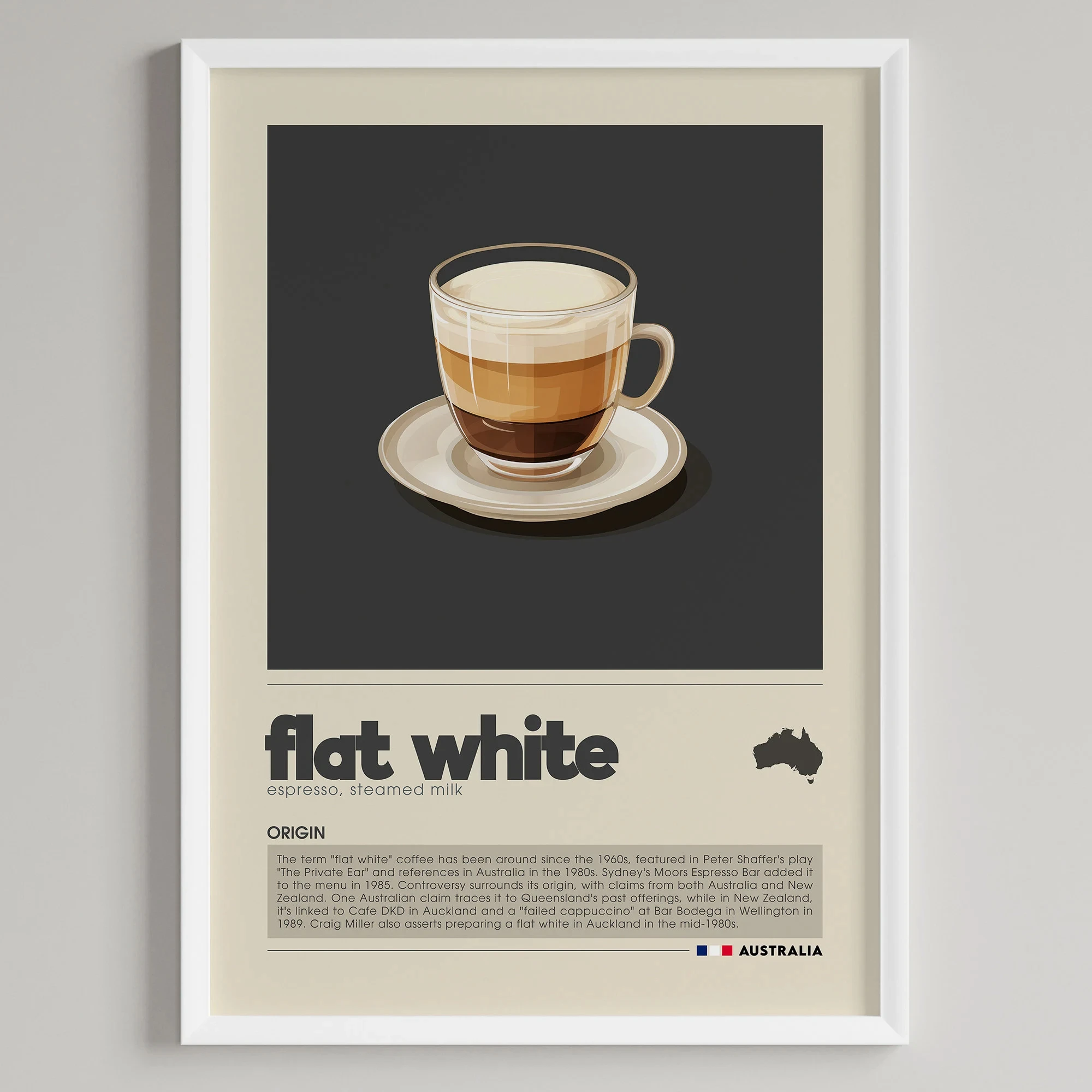 Plakat minimalistyczny z motywem kawy latte Wzór 8