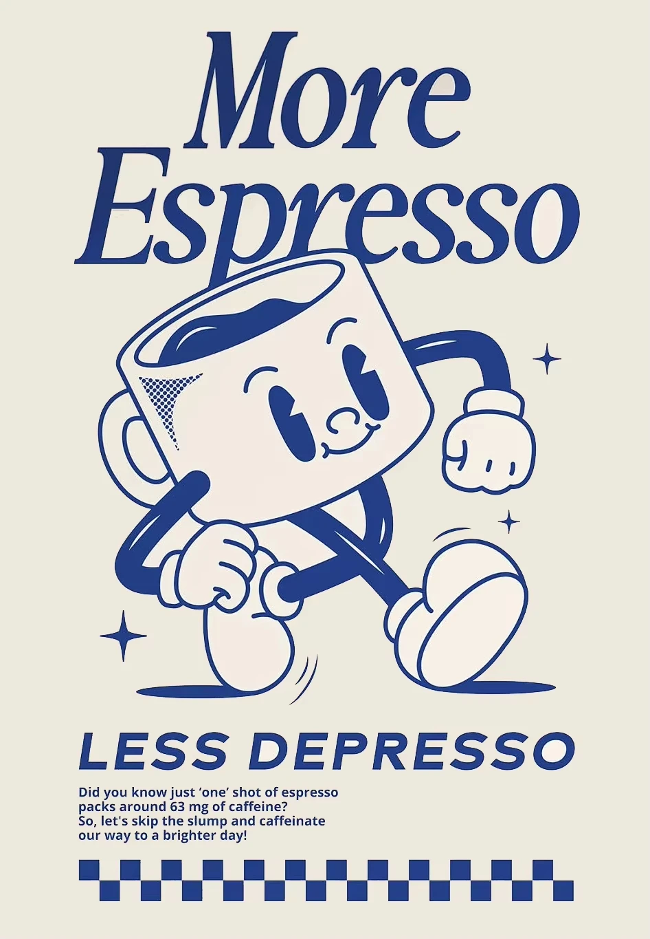 Plakat More Espresso Less Depresso Wzór 6