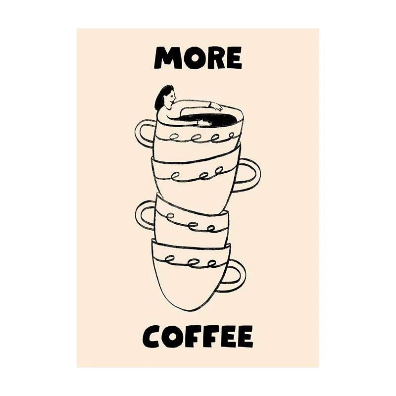 Plakat Coffee Diver – nurek w filiżance kawy Wzór 5