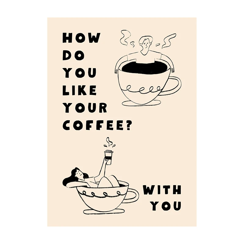 Plakat Coffee Diver – nurek w filiżance kawy Wzór 7
