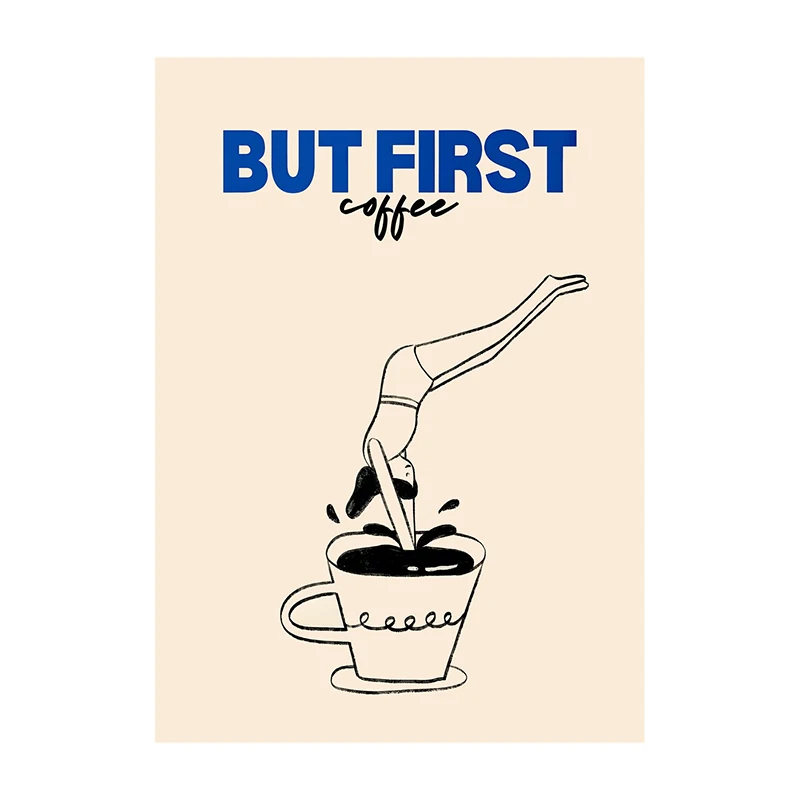 Plakat Coffee Diver – nurek w filiżance kawy Wzór 8