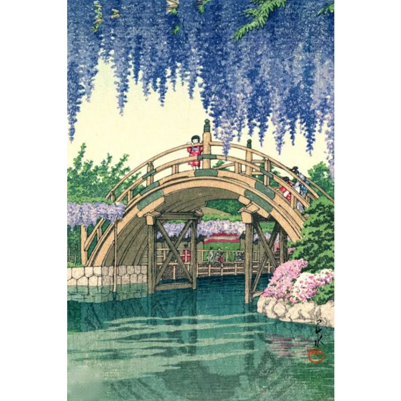 Góra Fudżi i wiśnie Kawase Hasui Biały