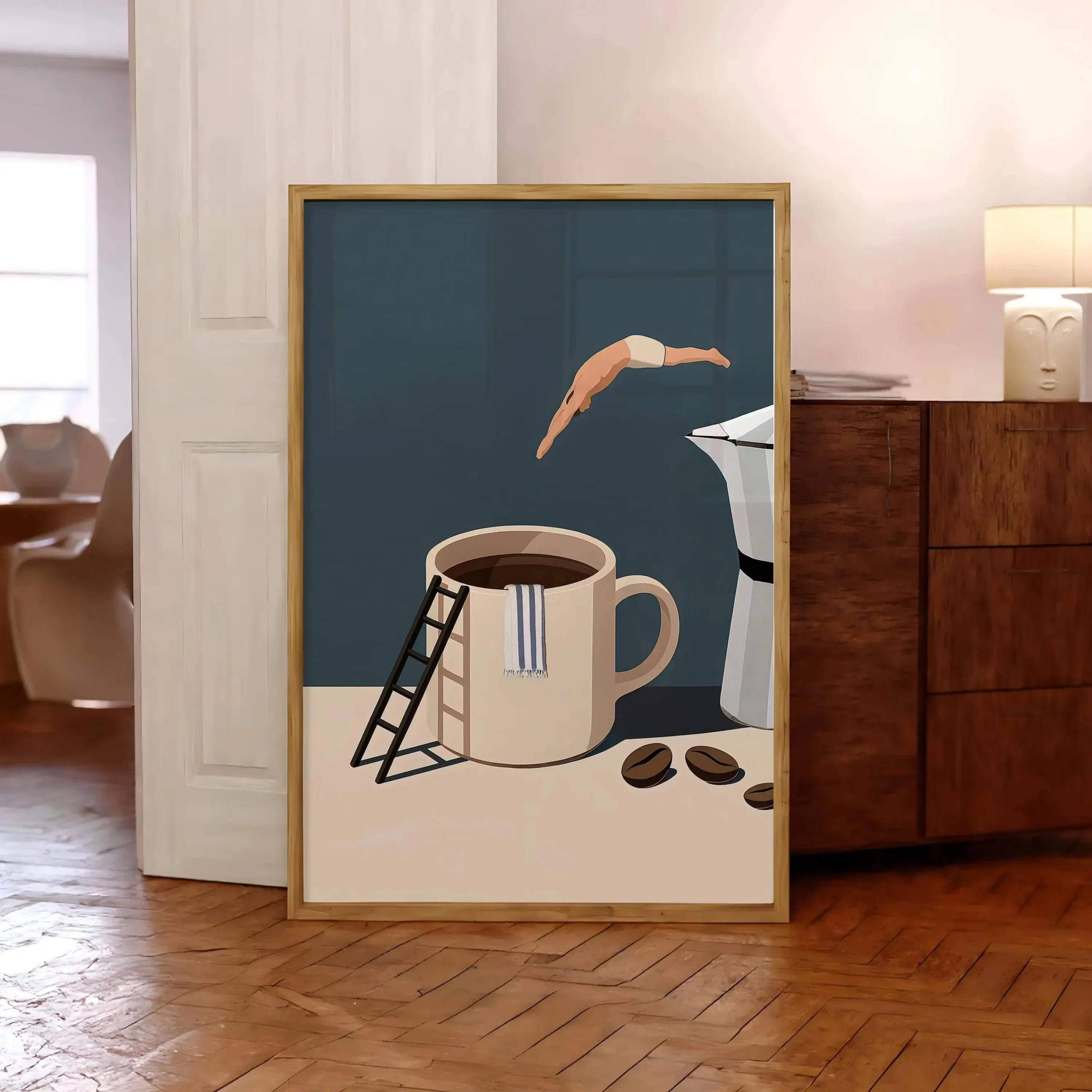 Plakat Kawowy Nurek do Kuchni Wzór 8