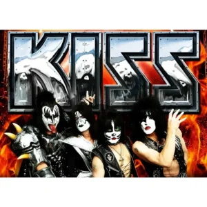Kiss - plakat z zespołem rockowym Wzór 1