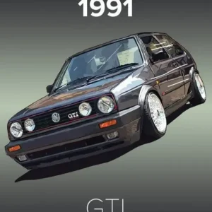 Plakat klasyczny samochód GTI lata 80. Wzór 1