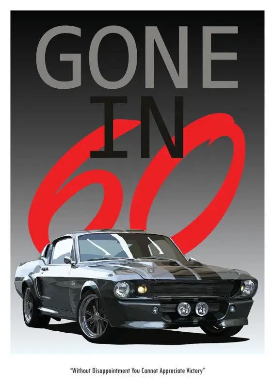 Plakat klasyczny samochód GTI lata 80. Wzór 2