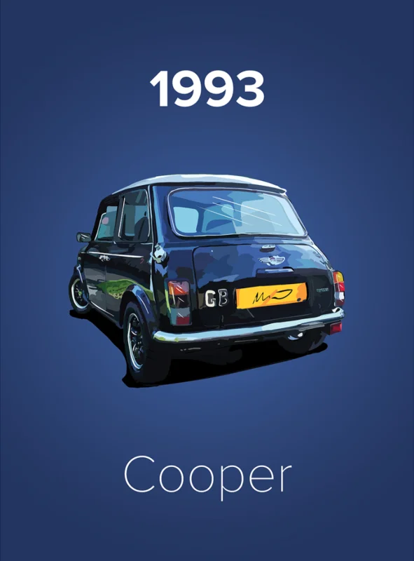 Plakat klasyczny samochód GTI lata 80. Wzór 4