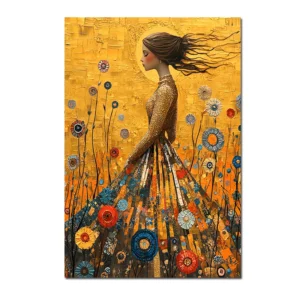 Plakat Klimt Dziewczyna w złotej sukni Wzór 1